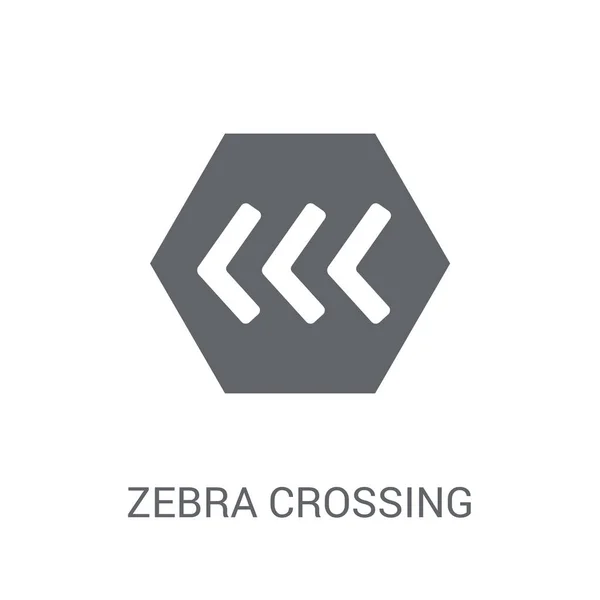 Ícone Sinal Cruzamento Zebra Conceito Logotipo Sinal Cruzamento Zebra Moda — Vetor de Stock