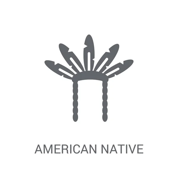 Amerikanska Inhemska Ikonen Trendig Amerikansk Infödda Logotyp Koncept Vit Bakgrund — Stock vektor