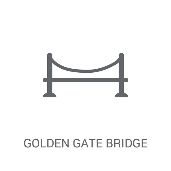 Icono Del Puente Golden Gate Moderno Concepto Logotipo Del Puente — Vector de stock