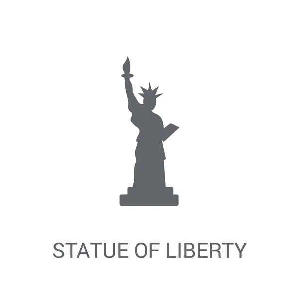 Ícone Estátua Liberdade Estátua Liberdade Conceito Logotipo Moda Fundo Branco — Vetor de Stock