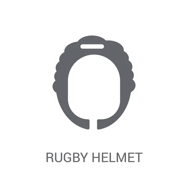 Rugby Hjälm Ikonen Trendiga Rugby Hjälm Logotyp Koncept Vit Bakgrund — Stock vektor