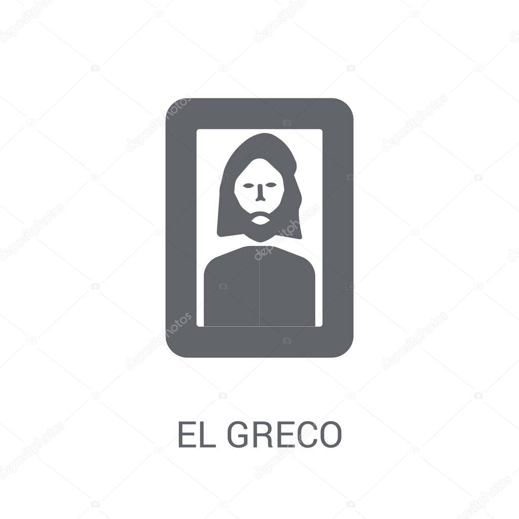El greco icon. Trendy El greco logo concept on white background from Museum collection. Suitable for use on web apps, mobile apps and print media.