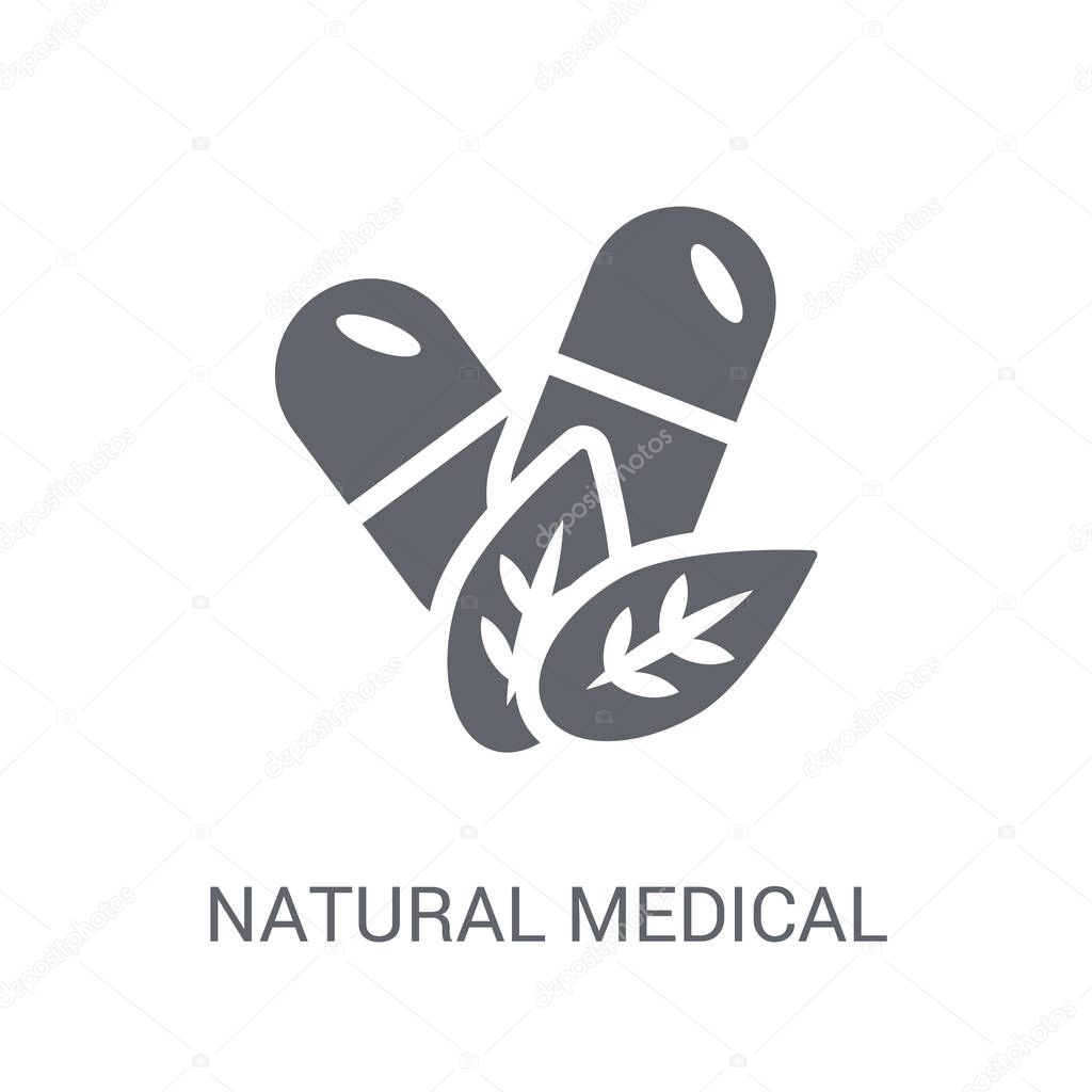 Natural medical pills icon. Trendy natural medical pills logo concept on white background from Nature collection. Suitable for use on web apps, mobile apps and print media.