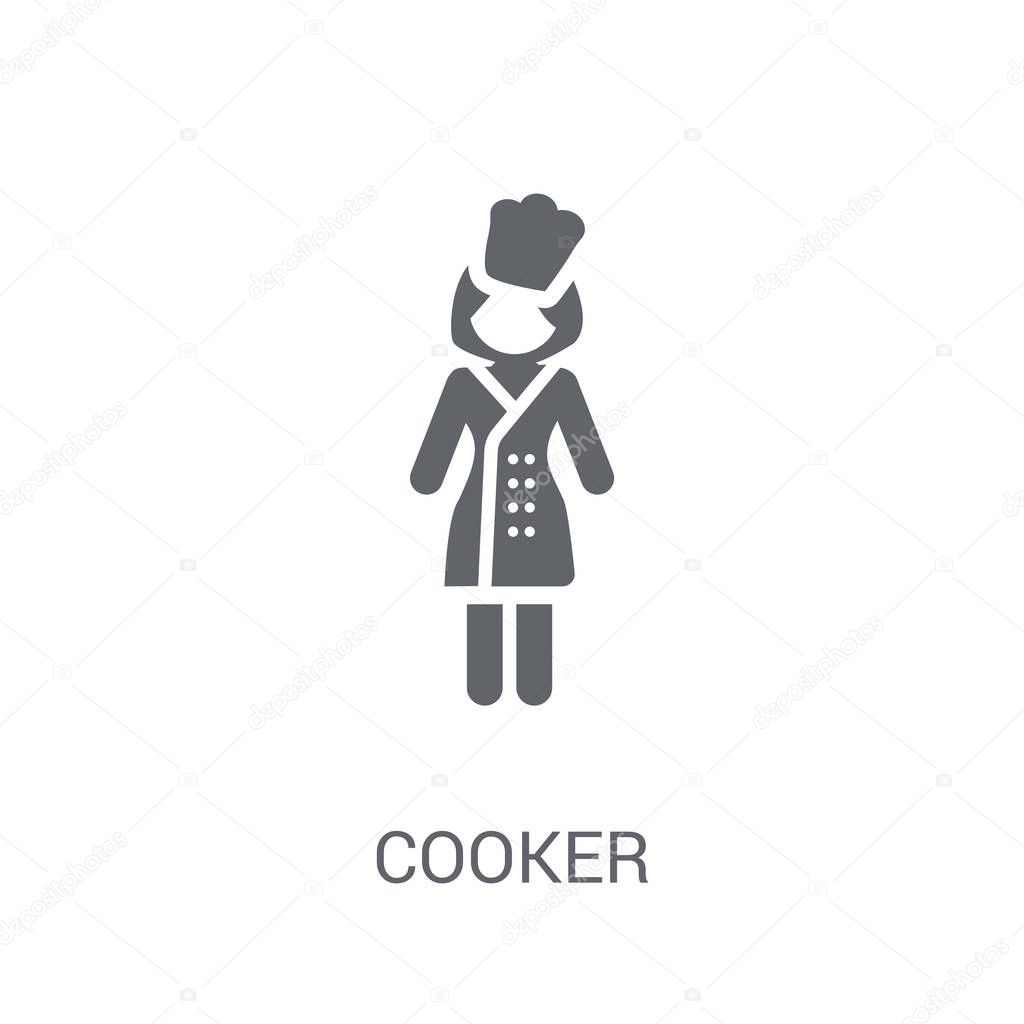 Cooker icon. Trendy Cooker logo concept on white background from Professions collection. Suitable for use on web apps, mobile apps and print media.