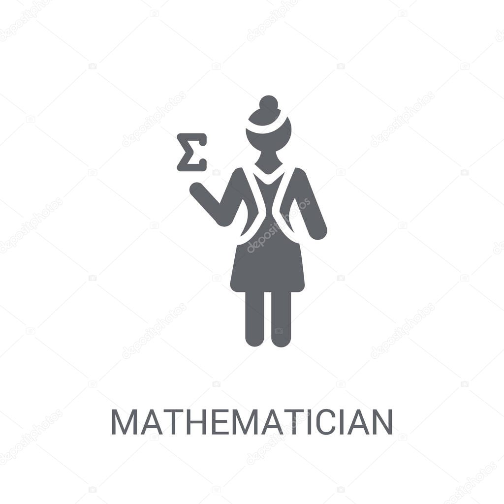 Mathematician icon. Trendy Mathematician logo concept on white background from Professions collection. Suitable for use on web apps, mobile apps and print media.