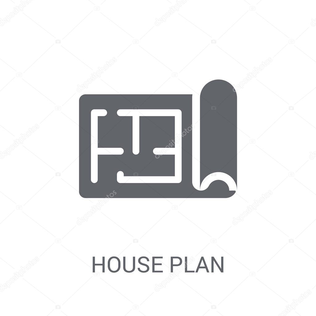 House plan icon. Trendy House plan logo concept on white background from Real Estate collection. Suitable for use on web apps, mobile apps and print media.