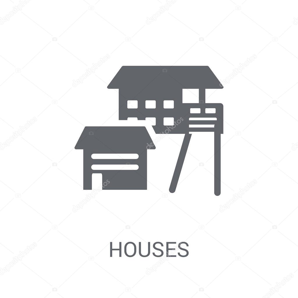 Houses icon. Trendy Houses logo concept on white background from Real Estate collection. Suitable for use on web apps, mobile apps and print media.