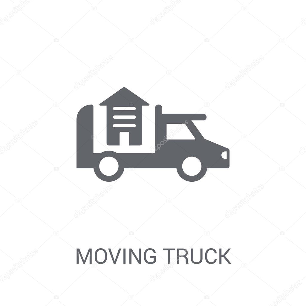 Moving truck icon. Trendy Moving truck logo concept on white background from Real Estate collection. Suitable for use on web apps, mobile apps and print media.