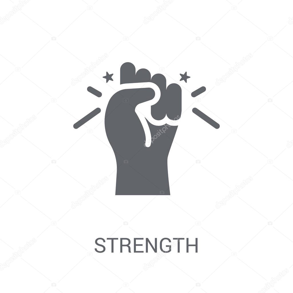 Strength icon. Trendy Strength logo concept on white background from Startup Strategy and Success collection. Suitable for use on web apps, mobile apps and print media.