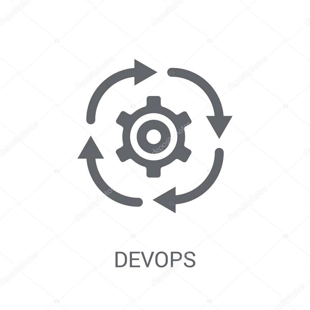 DEVOPS icon. Trendy DEVOPS logo concept on white background from Technology collection. Suitable for use on web apps, mobile apps and print media.