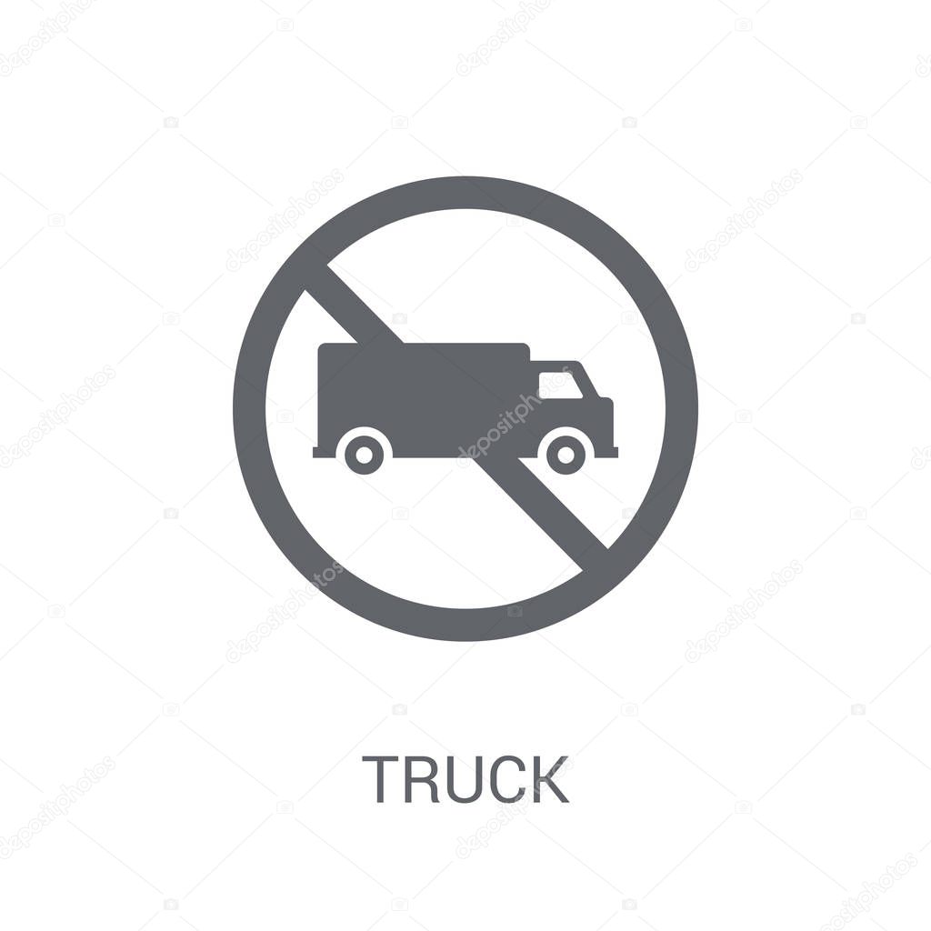 Truck sign icon. Trendy Truck sign logo concept on white background from Traffic Signs collection. Suitable for use on web apps, mobile apps and print media.