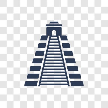 Chichen Itza simgesi. Trendy Chichen Itza logo kavramı mimarisi ve seyahat koleksiyonundan şeffaf arka plan üzerinde