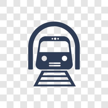 Tren İstasyonu simgesi. Trendy Tren İstasyonu logo kavramı mimarisi ve seyahat koleksiyonundan şeffaf arka plan üzerinde