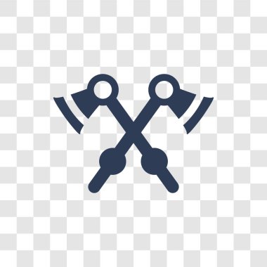 Eksen simgesini. Trendy eksenleri logo kavramı kamp koleksiyonundan şeffaf arka plan üzerinde