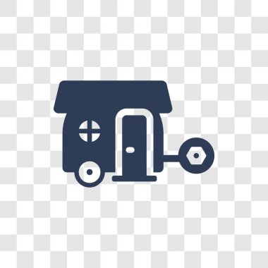 Camper simgesi. Trendy Camper logo kavramı kamp koleksiyonundan şeffaf arka plan üzerinde