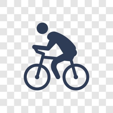 Bisikletçi simgesi. Trendy bisikletçi logo kavramı kamp koleksiyonundan şeffaf arka plan üzerinde