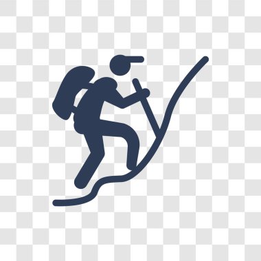 Trekking simgesi. Trendy Trekking logo kavramı kamp koleksiyonundan şeffaf arka plan üzerinde