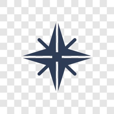 Windrose simgesi. Trendy Windrose logo kavramı kamp koleksiyonundan şeffaf arka plan üzerinde