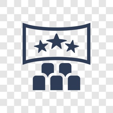 sinema ekran simgesi. Trendy sinema ekran logosu konsepti sinema koleksiyonundan şeffaf arka plan üzerinde