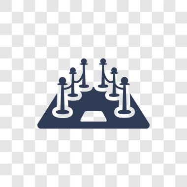 Kutsal kişilerin resmi galası. Trendy prömiyeri logo kavramı sinema koleksiyonundan şeffaf arka plan üzerinde