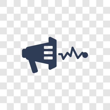 ses efekti simgesi. Modaya uygun ses efekti logo kavramı sinema koleksiyonundan şeffaf arka plan üzerinde