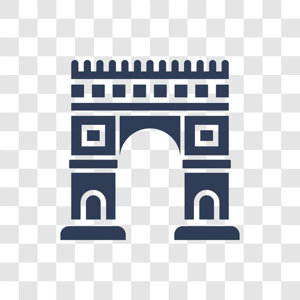 Icono Del Arco Del Triunfo Concepto Logotipo Moda Arc Triomphe — Vector de stock