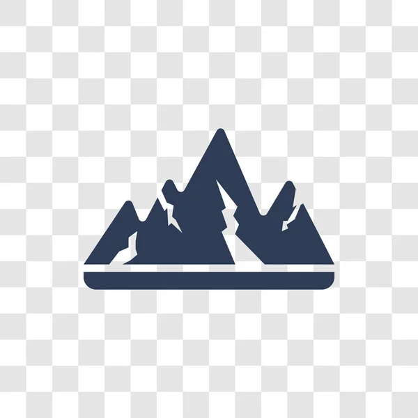 Icono Montaña Concepto Logotipo Trendy Mountain Sobre Fondo Transparente Colección — Vector de stock
