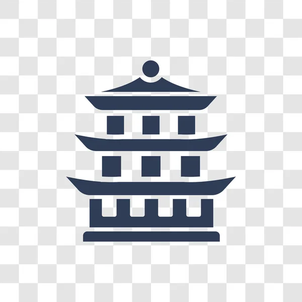 Pagoda Icon Trendy Pagoda Logo Concept Transparent Background Architecture Travel — Stock Vector