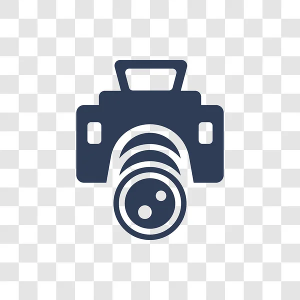 Ícone Lente Câmera Conceito Logotipo Lente Câmera Moda Fundo Transparente — Vetor de Stock
