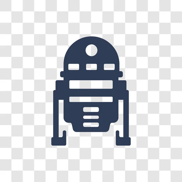 R2d2 simgesi. Trendy R2d2 logo kavramı sinema koleksiyonundan şeffaf arka plan üzerinde