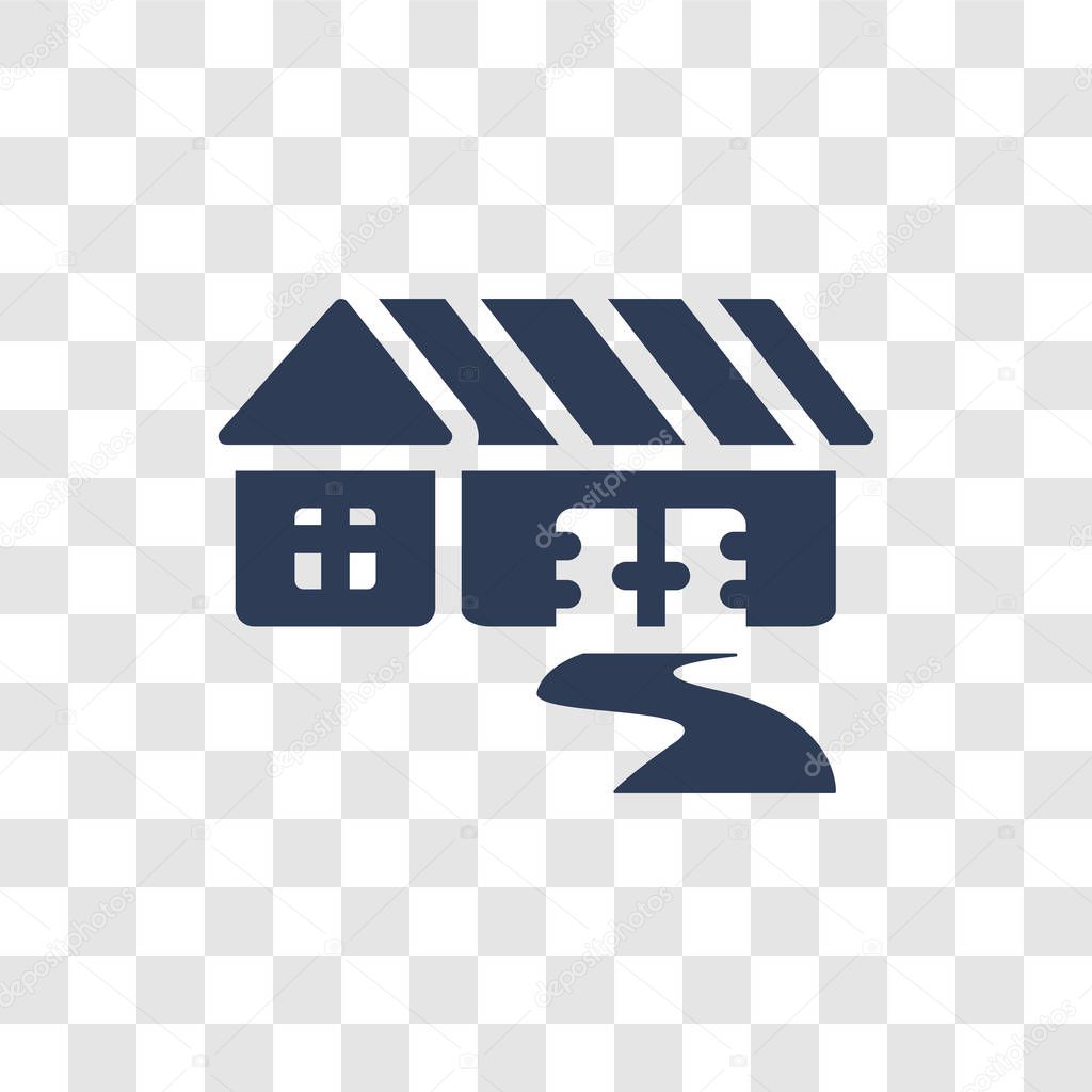 Cabin icon. Trendy Cabin logo concept on transparent background from camping collection