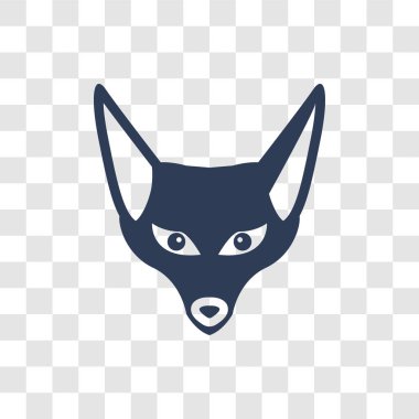 Çöl tilkisi simgesi. Trendy çöl tilkisi logo kavramı çöl koleksiyonundan şeffaf arka plan üzerinde