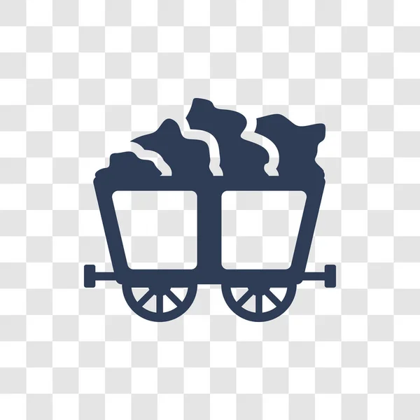 Icona Del Mio Carro Trendy Mine Wagon Logo Concept Sfondo — Vettoriale Stock