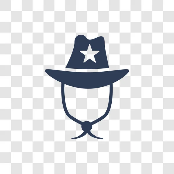 保安官の帽子アイコン デザート コレクションから透明な背景にトレンディな保安官の帽子のロゴのコンセプト — ストックベクタ