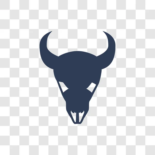 Ícone Crânio Trendy Bull Conceito Logotipo Crânio Fundo Transparente Coleção — Vetor de Stock