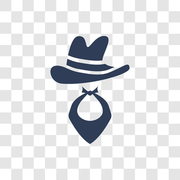 Ícone Chapéu Cowboy Trendy Cowboy Hat Logo Conceito Fundo Transparente —  Vetores de Stock