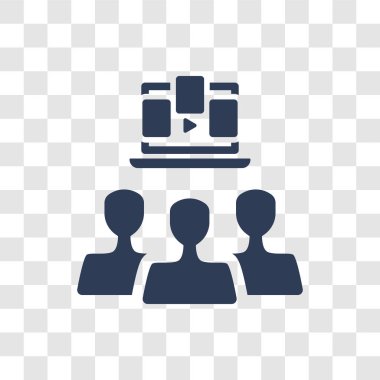 Online sınıf simgesi. Popüler Online sınıf logo kavramı E-öğrenme ve eğitim koleksiyonundan şeffaf arka plan üzerinde