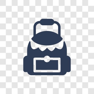 Okul çantası simgesi. Trendy okul çanta logo kavramı E-öğrenme ve eğitim koleksiyonundan şeffaf arka plan üzerinde