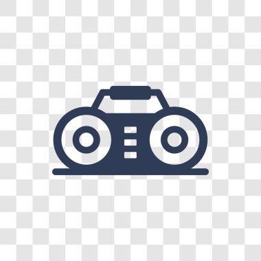 Boombox simgesi. Trendy Boombox logo kavramı elektronik cihazlar koleksiyonundan şeffaf arka plan üzerinde