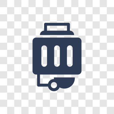 çöp bertaraf simgesi. Modaya uygun çöp bertaraf logo kavramı elektronik cihazlar koleksiyonundan şeffaf arka plan üzerinde