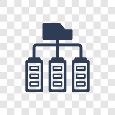 Veri Merkezi simgesi. Modaya uygun veri merkezi logo kavramı Internet güvenlik ve ağ koleksiyonundan şeffaf arka plan üzerinde