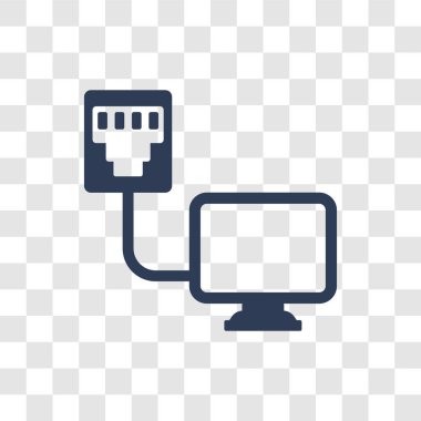 Ethernet simgesi. Trendy Ethernet logo kavramı Internet güvenlik ve ağ koleksiyonu şeffaf arka plan üzerinde