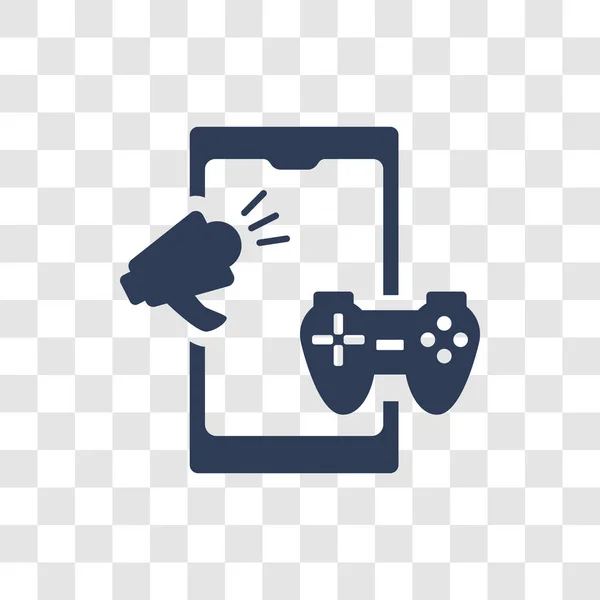 Game Hirdetési Ikonra Trendi Game Reklámok Logo Fogalom Átlátszó Háttér — Stock Vector