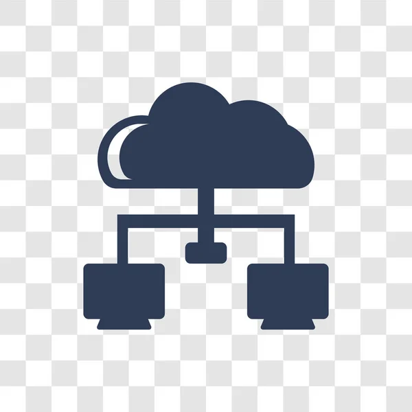Ikona Chmury Modny Koncepcja Logo Chmury Przezroczystym Tle Zabezpieczeń Internet — Wektor stockowy