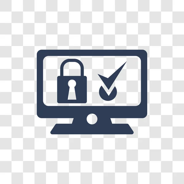 Computer Security Icon Trendy Computer Security Logo Concept Transparent Background — Stock Vector