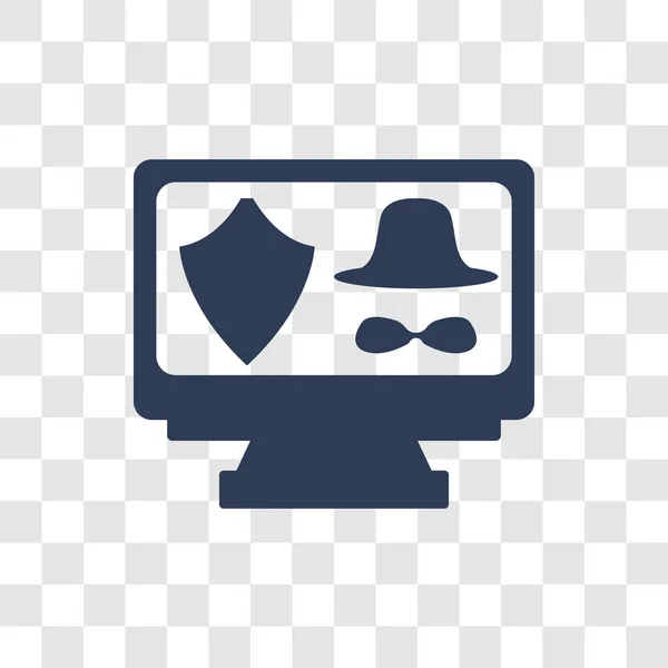 Icono Seguridad Cibernética Concepto Logotipo Ciberseguridad Moda Sobre Fondo Transparente — Vector de stock