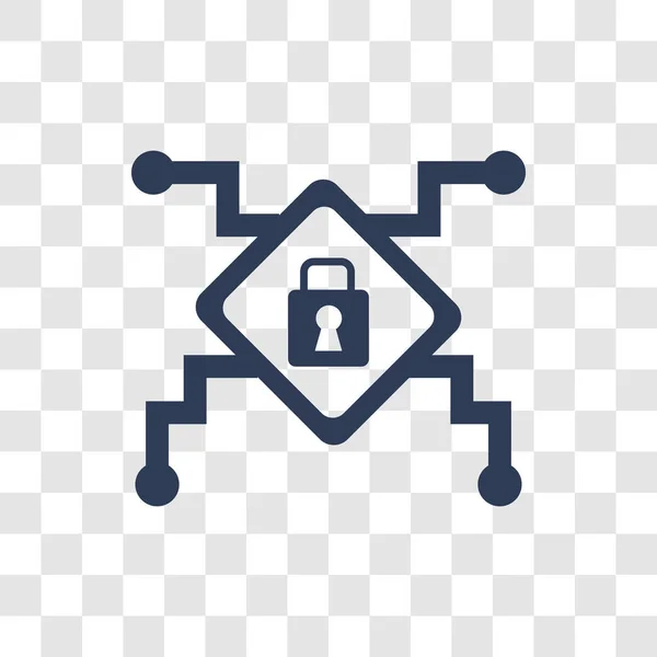 Мікрочіп Значок Модний Мікрочіп Логотип Концепція Прозорий Фон Безпеки Інтернеті — стоковий вектор