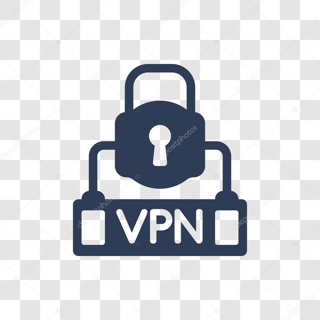 Virtual private network icon. Trendy Virtual private network logo concept on transparent background from Internet Security and Networking collection