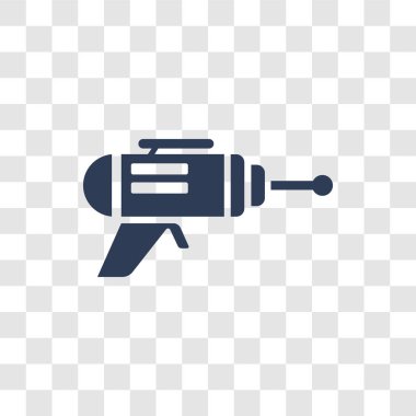 Blaster simgesi. Trendy Blaster logo kavramı bilim koleksiyonundan şeffaf arka plan üzerinde