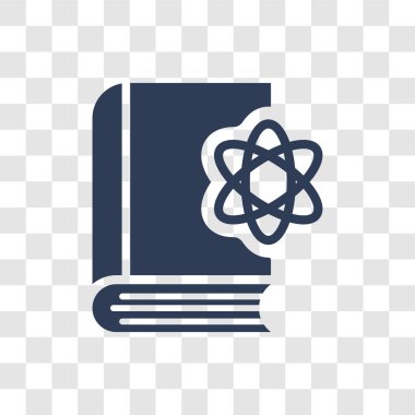 Bilim kitap simgesi. Popüler bilim bilim koleksiyonundan şeffaf arka plan üzerinde logo kavramı kitap
